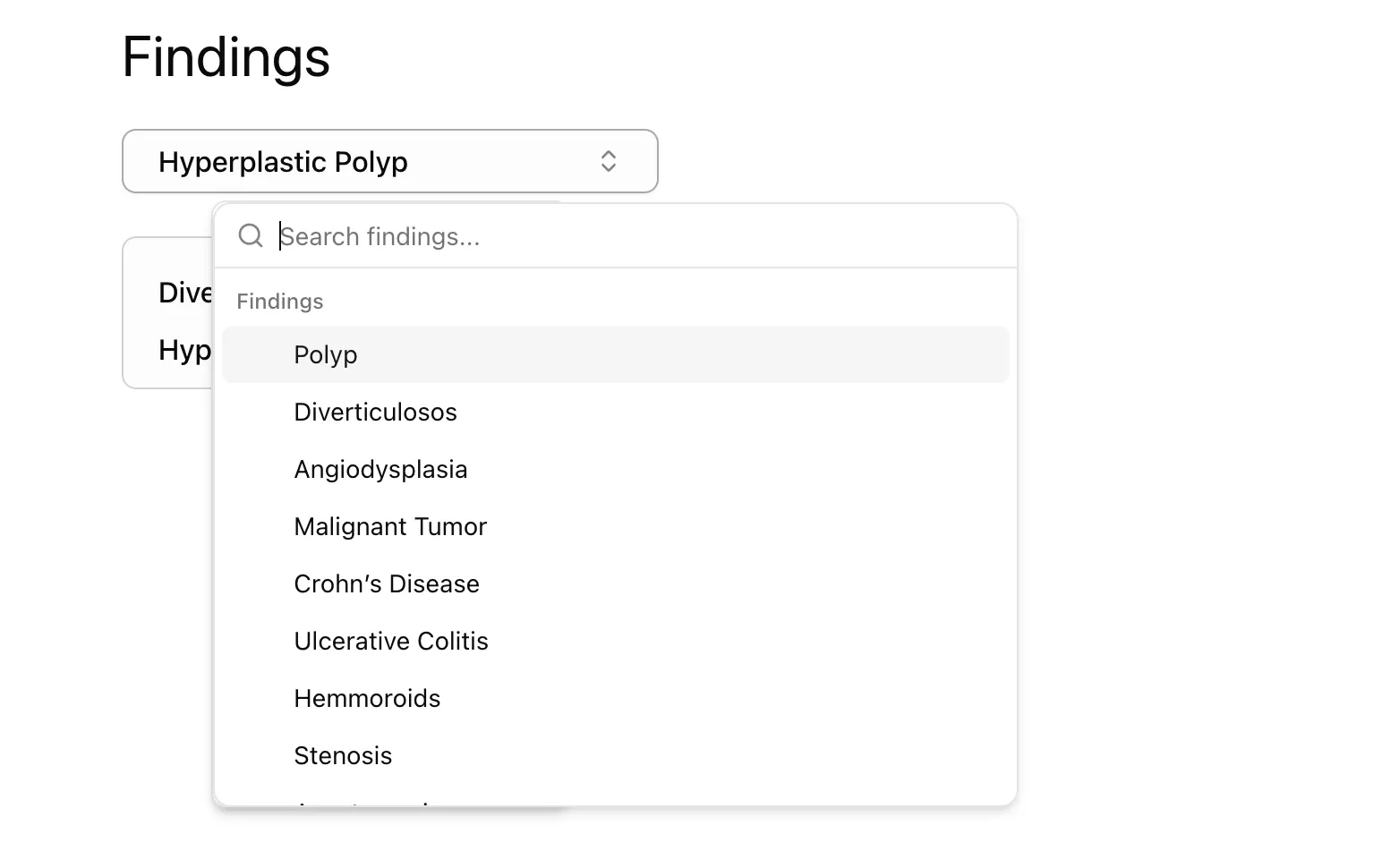 Cover image for Combobox for report findings