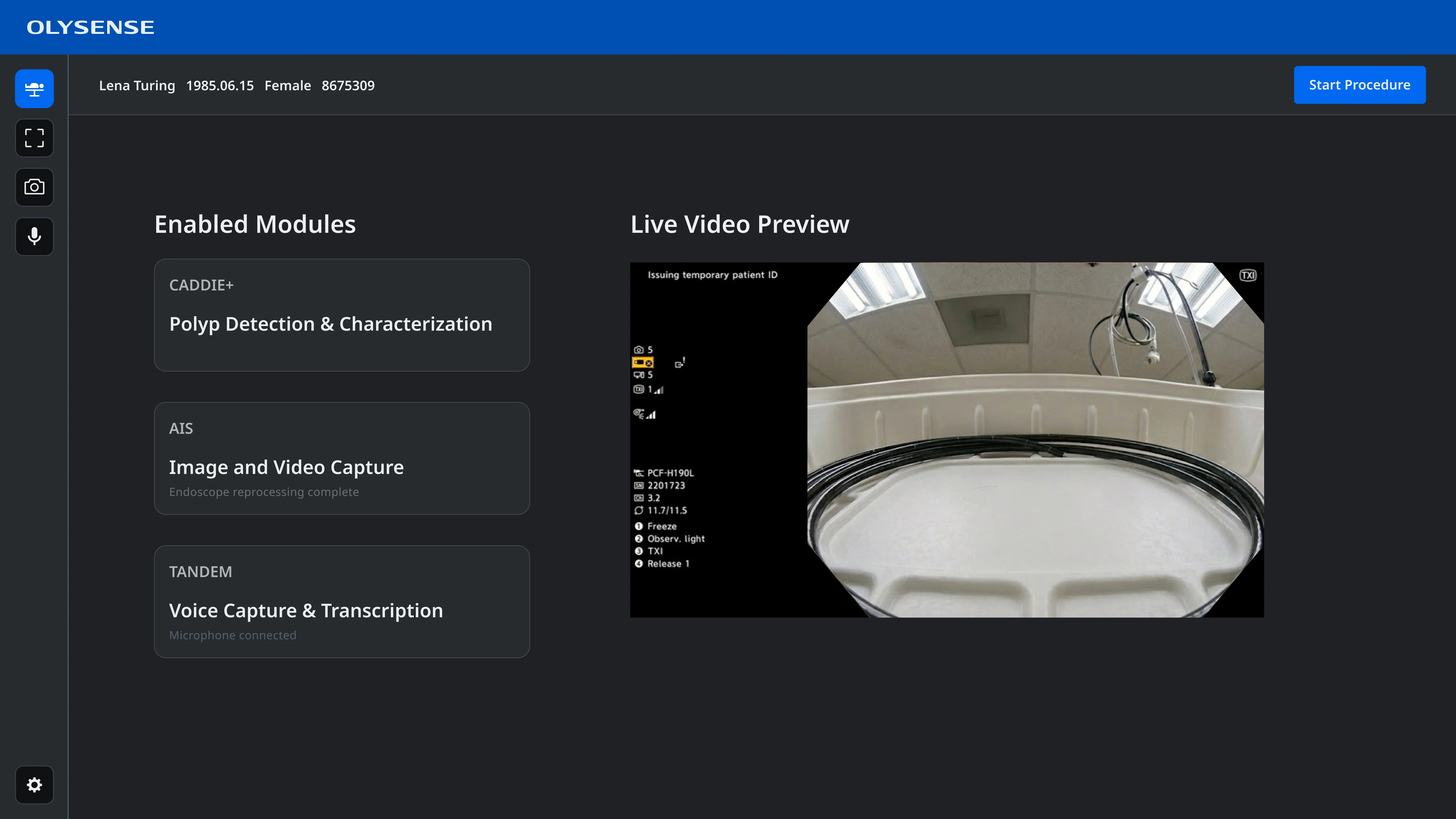 A screenshot of the new pre-procedure page